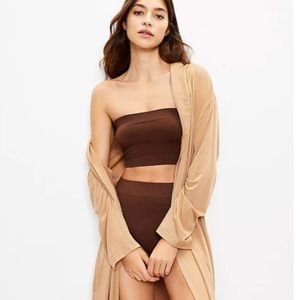 LOFT Daydream Seamless Bandeau Bralette Rich Cocoa Brown Size M/L